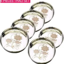 azm impex Bhojan Thali Set 6 Dinner Plate-picture-27