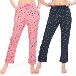 ariel Pack of 2 Women's Cotton Printed Pyjamas soft breathable lounge & sleep pants (Pack of 2) Women Pyjama-picture-10