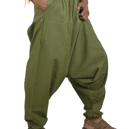whitewhale Solid Cotton Men Harem Pants image 3