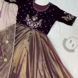 zaliyah Embroidered Art Silk Stitched Anarkali Gown image 4