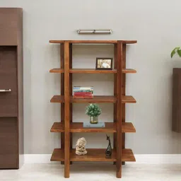 woodsworth from pepperfry Pandrup Mango Wood Book Shelf In Walnet Finish-picture-16