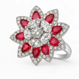ancraftor Ring01 Silver Ruby Platinum Plated Ring image 3