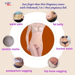 orthomark After c section/normal delivery postpartum belt for women 3 in1 Small 28-34inch Back / Lumbar Support image 5