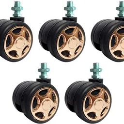 shinjai Office Chair Wheels (Caster) Heavy Duty Screw Type Golden & Black Wheel Appliance Furniture Caster-picture-21