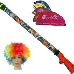 brown leaf (1 Pubg Pichkari + 10 Holi Cap + 1 Malinga Wig) for Kids Holi Pool Party Fun Water Gun-picture-15