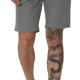 mufti Solid Men Grey Casual Shorts image 1