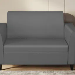 godrej interio Emperor Synthetic Leather 2 Seater Sofa in Nimbus Grey Colour image 1
