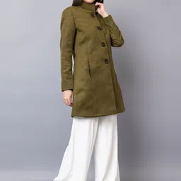 roadster Wool Solid Coat For Women image 4