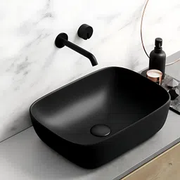 lofina ceramic Premium Designer Table Top Counter Top Golden Wash Basin Gold Ceramic Wash Basin DS BLACKMATT (L45XW32.5XH12.5 cm)Counter top Ceramic Wash Basin Table Top Basin-picture-22