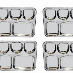 smde STAINLESS STEEL INDIA GATE BHOJAN THALI SET 4PCS Dinner Plate-picture-29