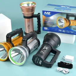 mz M968 (RECHARGEABLE LED SEARCH LIGHT)Multifunctional 5 Modes,200W,6000mAh Battery 10 hrs Torch Emergency Light image 2