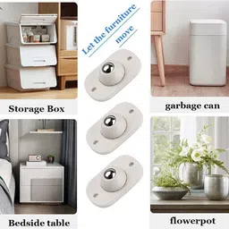 yelona Self Adhesive Kitchen Appliance Wheels - 360D Rotating Universal Slider Pulley Swivel Furniture Caster image 3