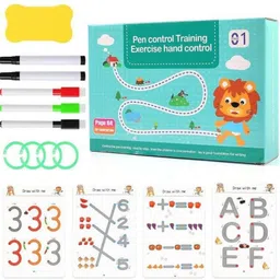 qexle Kids Pen Control Training Book–64 Pages Reusable Early Learning Writing Practice-picture-13