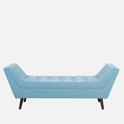 casacraft from pepperfry Orion Chenille Fabric Chaise Lounger In Ice Blue Color image 4