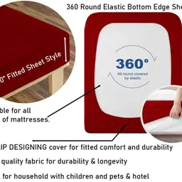 khoda Double Size Fitted Terry Cotton Breathable, Stretchable, Waterproof Mattress Cover image 3