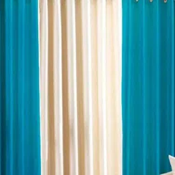 panipat textile hub 213 cm (7 ft) Polyester Semi Transparent Door Curtain (Pack Of 3) image 2