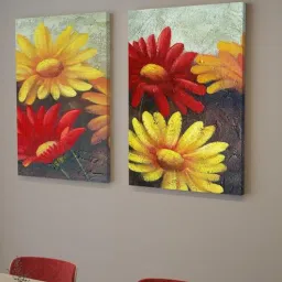 Sunflower Multicolour Synthetic Wood (Set of 2) Art Panels-image-67
