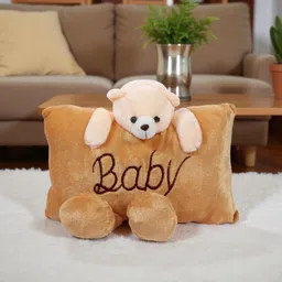 aipom Polyester Fibre Baby Pillow Pack of 1 Animals Soft Teddy Bear Baby Pillow – Cute Plush Cushion for Kids & Newborns-picture-48