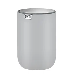 obsessions Grey Round Eko Mini Desk Trash Can With Swing-Top Lid 1.5 Litre image 2