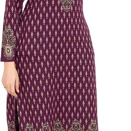 rosary Women Printed Wool Straight Kurta image 3