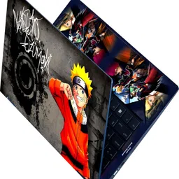 Anweshas Full Body Laptop Skin Upto 15.6 Inches - Anime Uzumaki Naruto Action Black Back Self Adhesive Vinyl Laptop Decal 15.6-picture-12