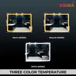 luppra Horizontal Wall Mounting Mirror with Light 24X18 inch Bathroom Mirror image 3