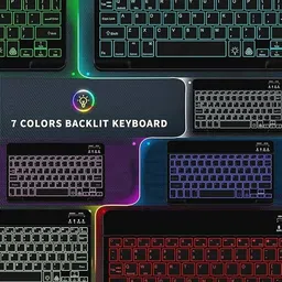 Proelite Bluetooth Keyboard Upto 13 inch Built-in 7-Colors Backlit for iPadOS/Android Bluetooth Standard Tablet Keyboard Compatible with Tablet image 4
