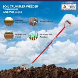 global nature agro Multi Star Push Pull Weeder/Soil Miller/Crumbler With Handle(Silver) Garden Tool Kit image 2