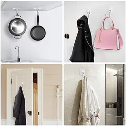 spivora Self Adhesive Strong Sticky Wall Hooks for Hanging Kitchen, Bathroom Accessories Hook 10 image 5