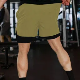 culish Color Block Men Green Sports Shorts image 5