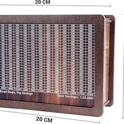 romj Wooden Piggy Bank for Kids & Adults, Coin Box with Carved Design Coin Bank image 2