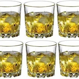 shopgenix mart (Pack of 6) bottom cut wishkey glass Glass Set Whisky Glass-picture-22