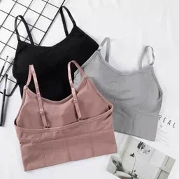 Pack of 3 Women Sports Lightly Padded Bra-image-7