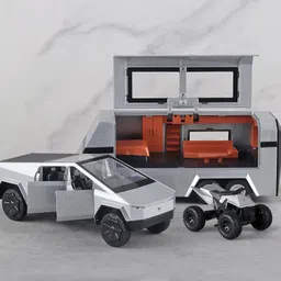 dianor 1:32 Tesla Cyber Truck Pick-Up Trailer Die-Cast with 6 Openable Doors pc 1 image 4