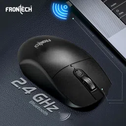 Frontech MS-0056 1600DPI | USB Nano Receiver | Wireless Ergonomic Optical Mouse with Bluetooth image 3