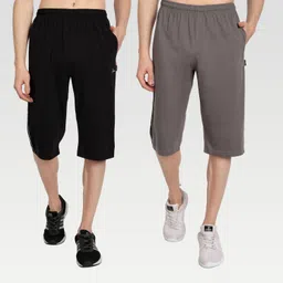 zeffit Solid, Striped Men Three Fourths-picture-31