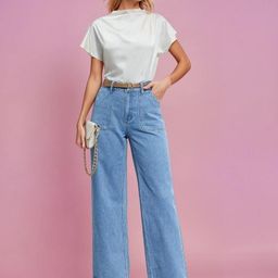 kotty Women Flared High Rise Blue Jeans-picture-18