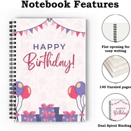 giftuation Bipasha Happy Birthday Notebook / Gift for Birthday A5 Diary Unruled 140 Pages image 4