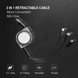 G2L BEST PRICE 3 in1 fast Charging Type-C Micro Phone Smart Charge 3 Port Data Cable Charging Pad image 5