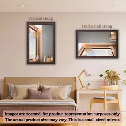the deqor Frame Wall Mirror For Bathroom,Shaving Mirror,Mirror For Room,-12”X18”-FM1218A3 Bathroom Mirror image 2