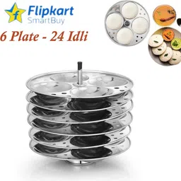 flipkart smartbuy Stainless Steel 6 Plates Idly Maker (4 Cavities) Each Makes 24 Delicious Idli Induction & Standard Idli Maker image 2