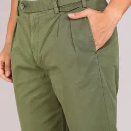 louis philippe jeans Men Relaxed Dark Green Cotton Blend Trousers image 5