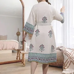 lacylook Blue Free Size Bath Robe image 2