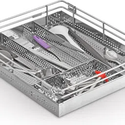 verito Cutlery Kitchen Rack Kitchen Cutlery Basket 19X20X4 Inch / Modular Kitchen Basket / Kitchen Cabinet Steel-picture-12