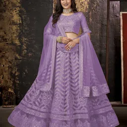 cute fellow Embroidered Semi Stitched Lehenga Choli-picture-17