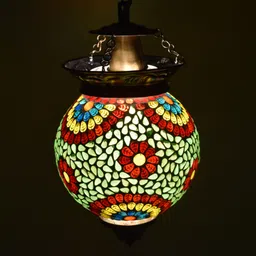 ionic glass Mosaic Decorated Colourful Glass Hanging Light Pendants Ceiling Lamp Pendants Ceiling Lamp image 2