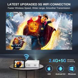 VOLTAC Mini Projector WIFI Android IOS Full HD 1080P Miracast Youtube TVStick HDMI USB (5000 lm) Portable Projector image 4