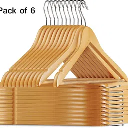 tribeazi 6 Pcs Wooden Clothes Hangers for Wardrobe and Cupboard Wooden Dress Pack of 6 Hangers For Dress-picture-29