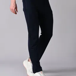 killer Men Solid Dark Blue Track Pants image 4
