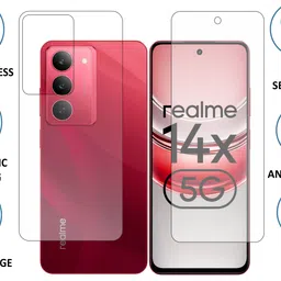 rottguard Front and Back Tempered Glass for Realme 14x 5G with camera lens image 2